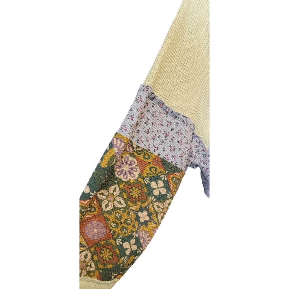 POL patchwork waffle knit top oversized small - image 3